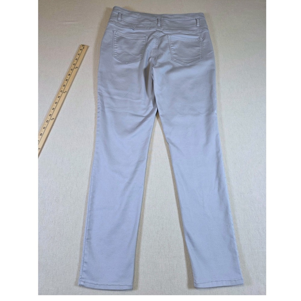 Refuge Women 14 Light Blue Skinny High Rise 3-Button Stretch Pants Cotton Blend - Picture 3 of 10